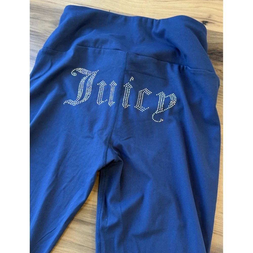 Juicy Couture Rhinestone Sequin Studded Tracksuit Set Pink Hoodie L Blue Pants M
